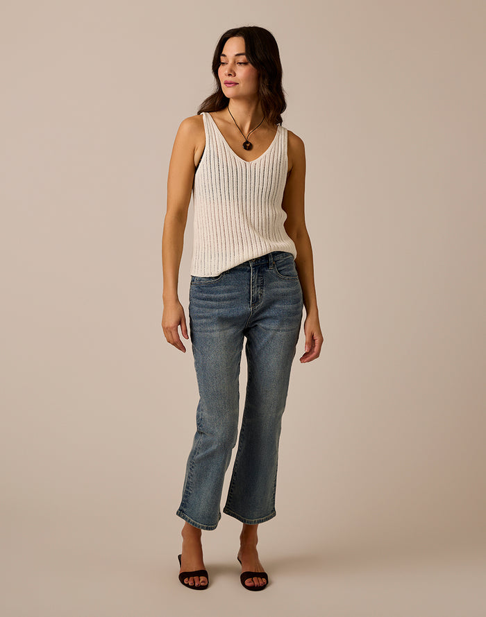 Sylvie Crop Flare: Blue Ridge