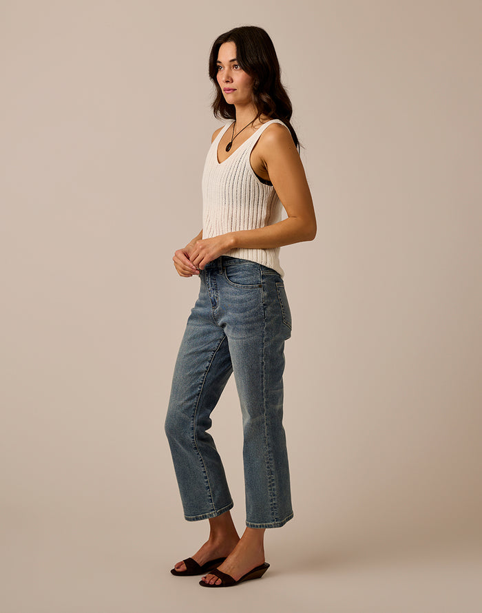 Sylvie Crop Flare: Blue Ridge