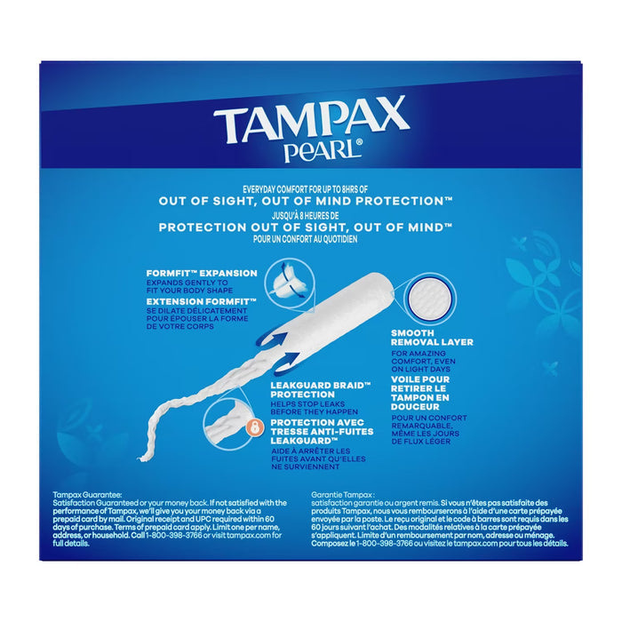 Tampax Pearl Tampons Super Absorbency with LeakGuard Braid Unscented 36 Ct - 12 Pack