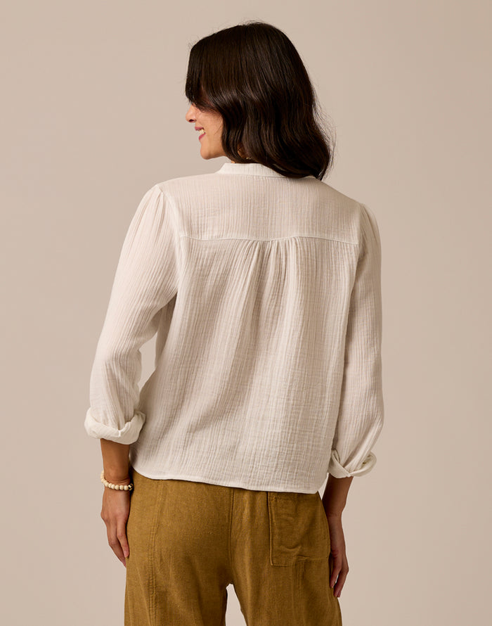 Tatum Double Gauze Shirt: Cloud