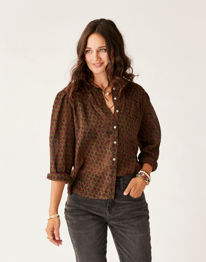 Tatum Gauze Top: Batik Floral - FINAL SALE