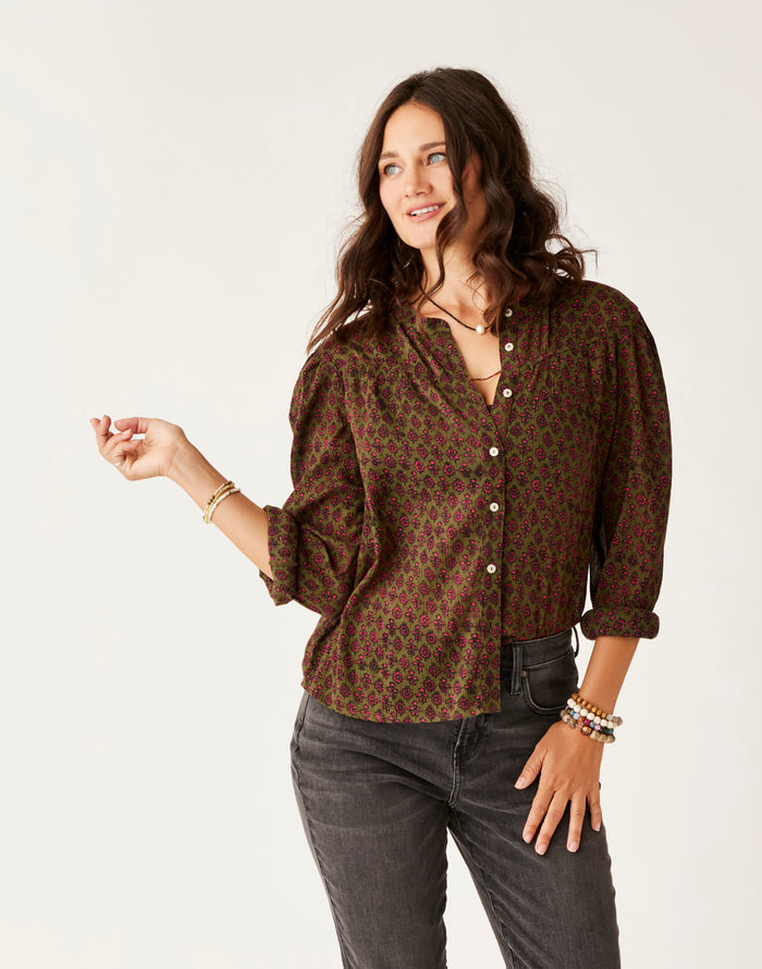 Tatum Gauze Top: Batik Floral - FINAL SALE