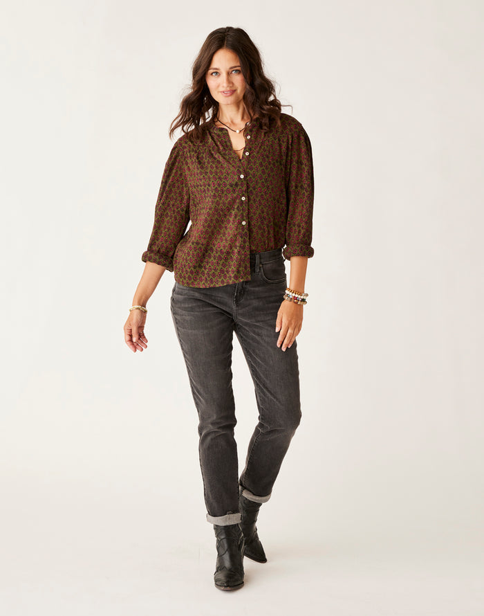 Tatum Gauze Top: Batik Floral - FINAL SALE