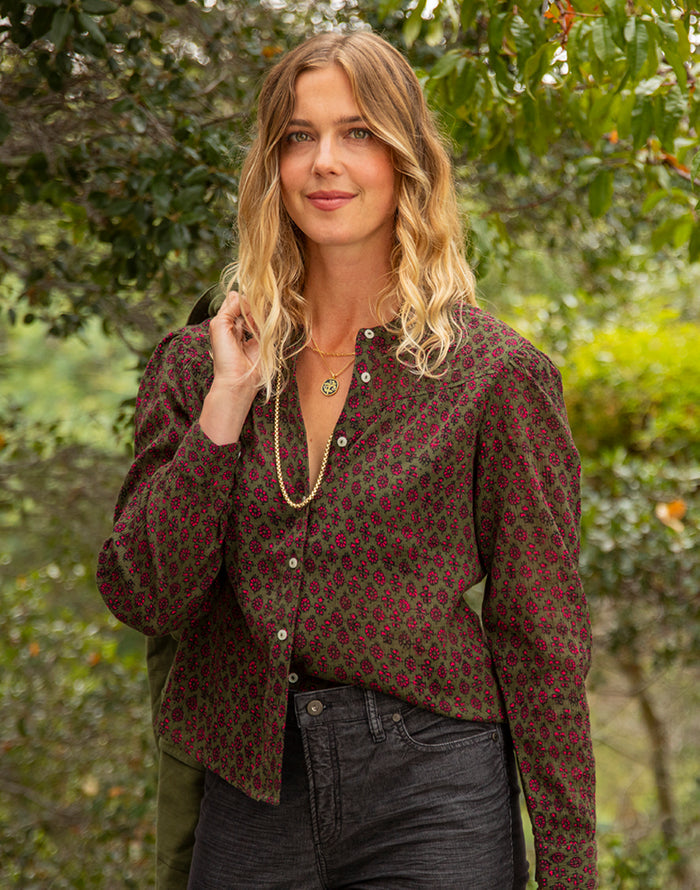 Tatum Gauze Top: Batik Floral - FINAL SALE