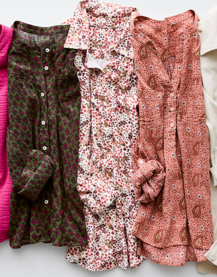 Tatum Gauze Top: Batik Floral - FINAL SALE