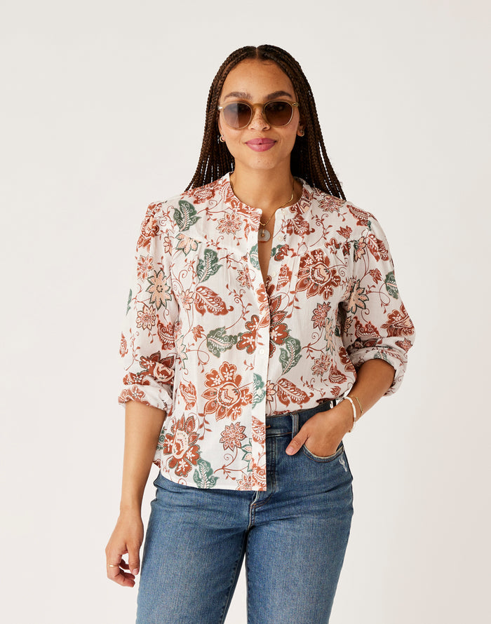 Tatum Gauze Top: Cloud Taj - FINAL SALE