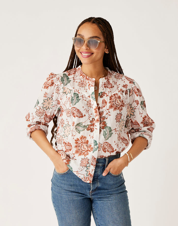 Tatum Gauze Top: Cloud Taj - FINAL SALE