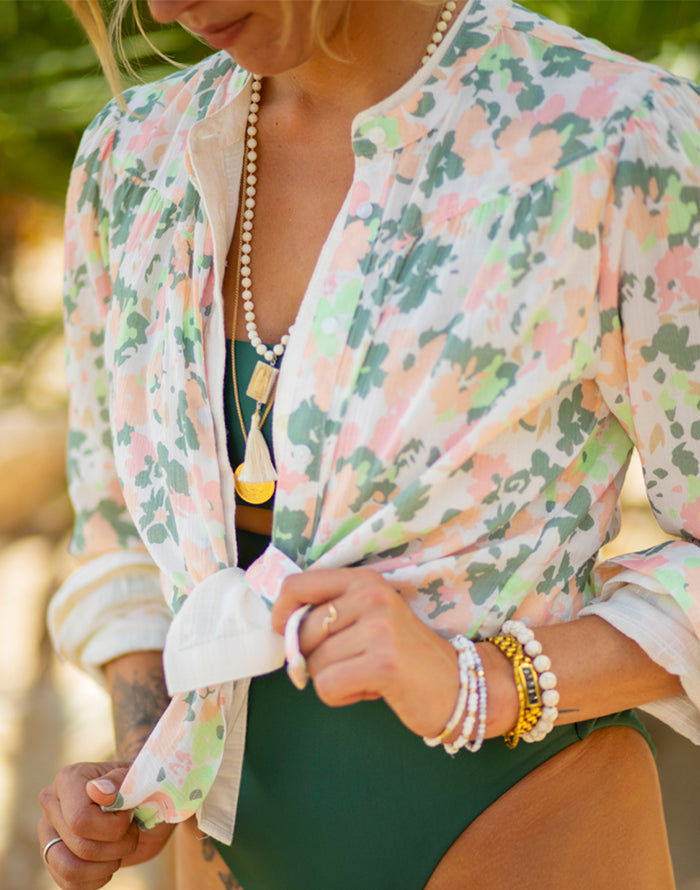 Tatum Gauze Top: Cloud Wildflower - FINAL SALE