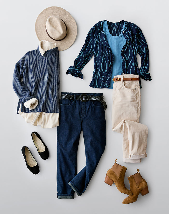 Tatum Gauze Top: Navy Diamond - FINAL SALE