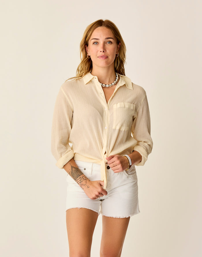 Taylor Gauze Tunic: Birch Lurex - FINAL SALE