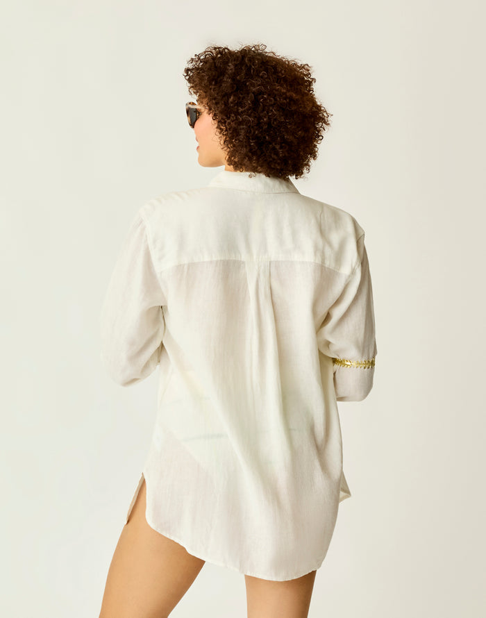Taylor Linen Tunic: Cloud Chambray