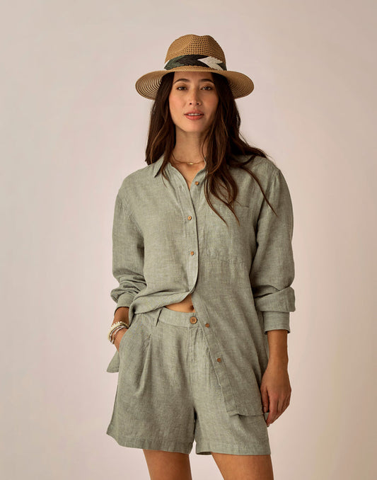 Taylor Linen Tunic: Fatigue Chambray