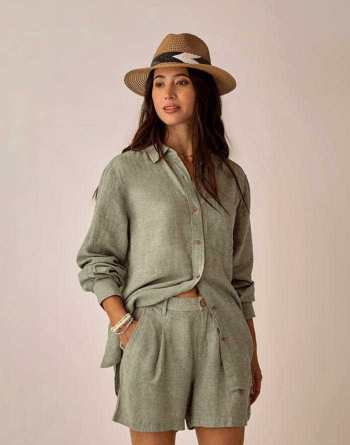 Taylor Linen Tunic: Fatigue Chambray