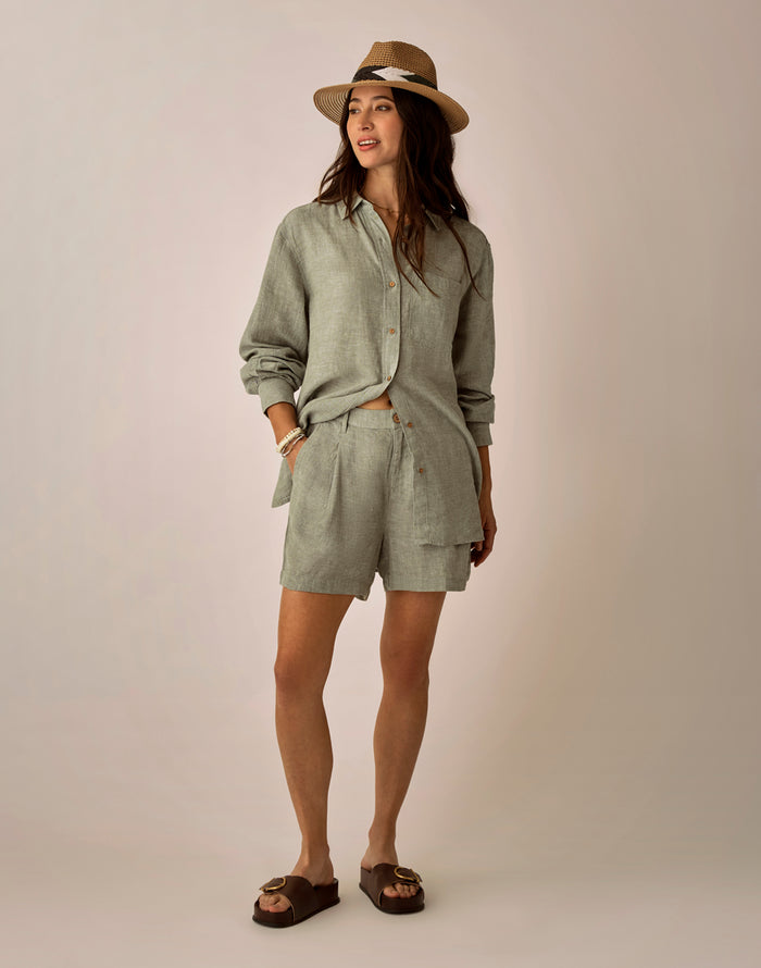Taylor Linen Tunic: Fatigue Chambray
