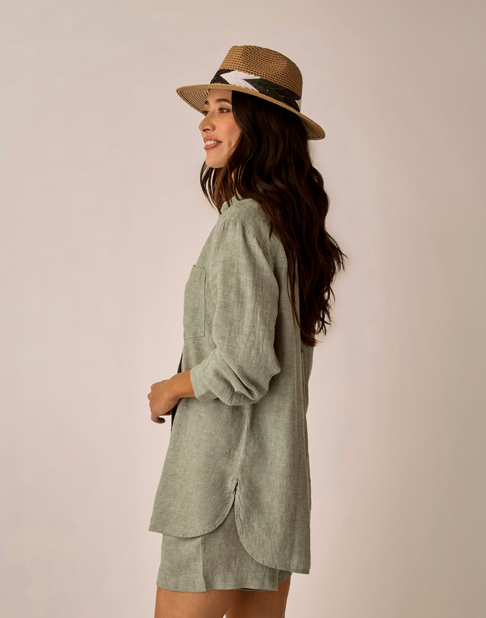 Taylor Linen Tunic: Fatigue Chambray