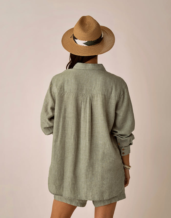 Taylor Linen Tunic: Fatigue Chambray