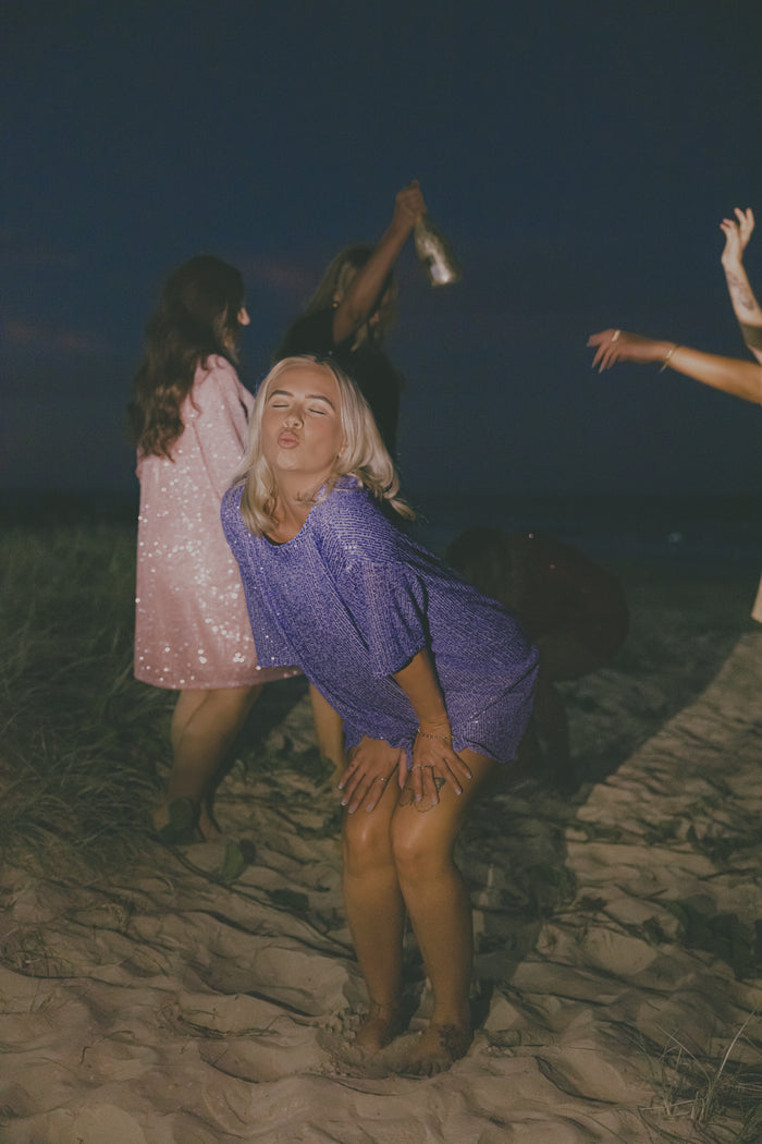 Taylor Sequin Dress - Lavender Haze