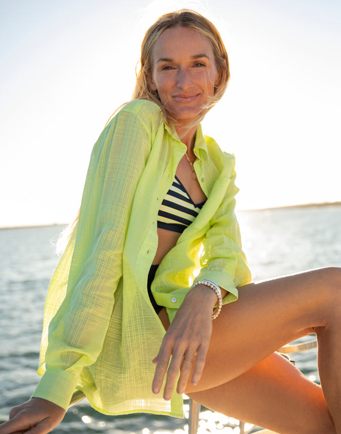 Taylor Textured Tunic: Limeade - FINAL SALE