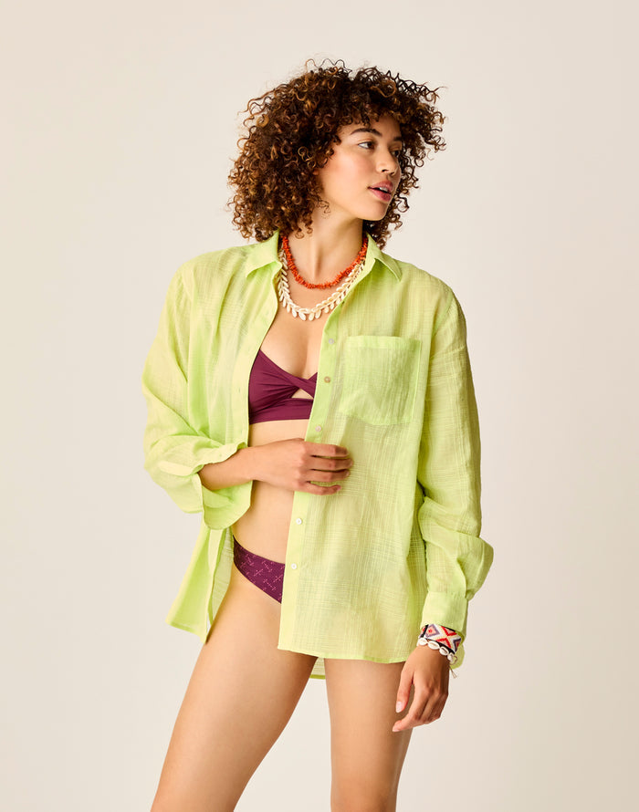 Taylor Textured Tunic: Limeade - FINAL SALE