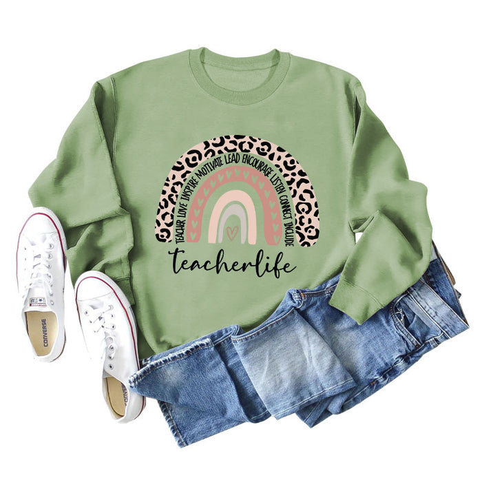 Olive green sweater (black word color picture) / S
