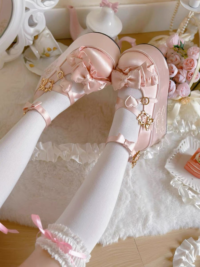 ♡ Teddy Gift ♡ - Satin Flat Platforms