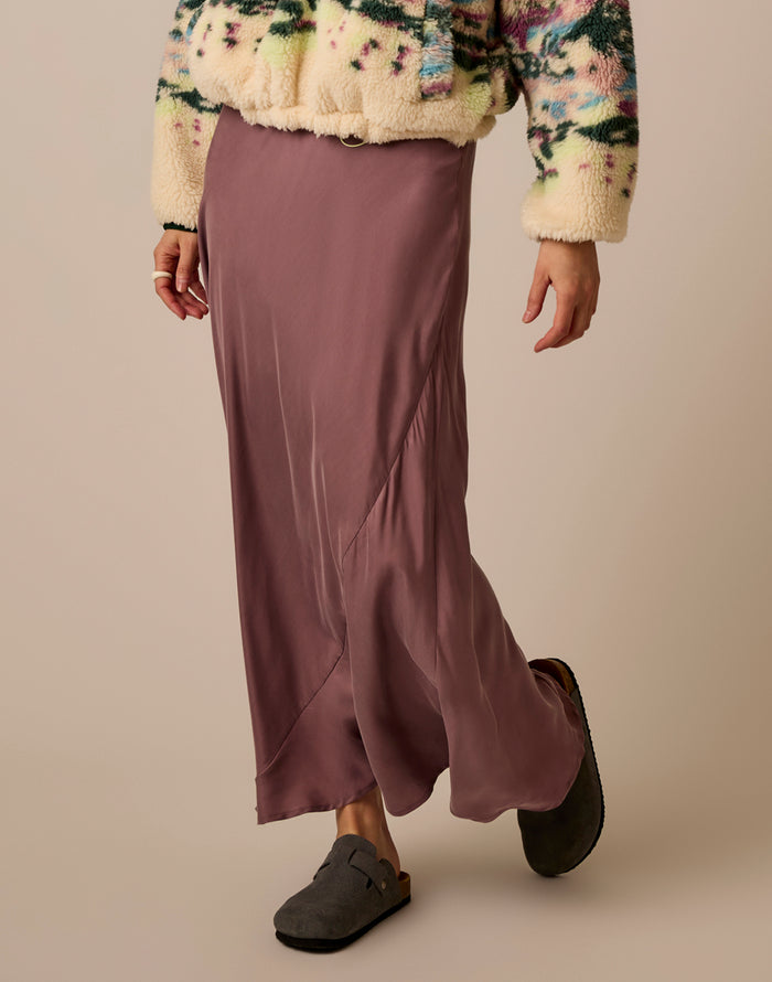 Tess Kindsilk Skirt: Rose Taupe