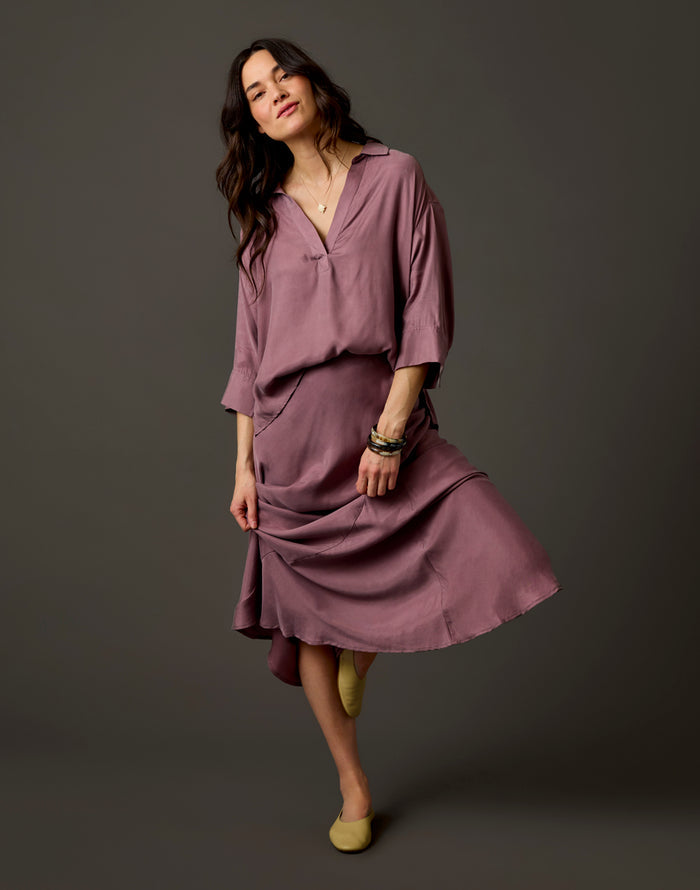 Tess Kindsilk Skirt: Rose Taupe