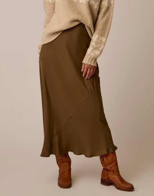 Tess Kindsilk Skirt: Teak
