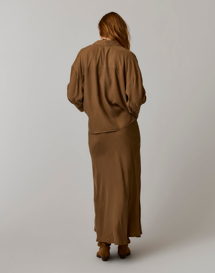 Tess Kindsilk Skirt: Teak