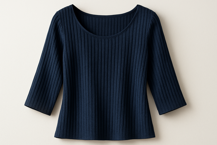 a lovely top in light street with Textured Stripe Stretchy Polyrayon- Navy