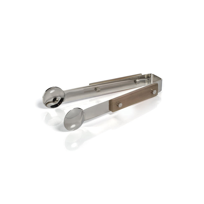 The Berkeley Ice Tong w/Horn Trim - Polished Nickel - Barware by Carlyle Avenue