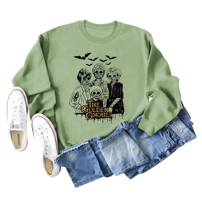 Olive green sweater (black word color picture) / S