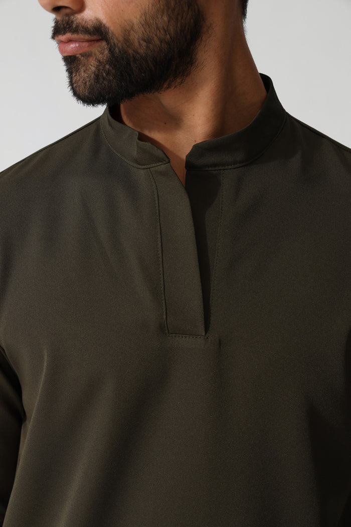 THE MENS MANDARIN LONGSLEEVE TOP - Greens Medi Scrubs South Africa - Premium Medical Uniforms & Apparel - Delivery Across SA