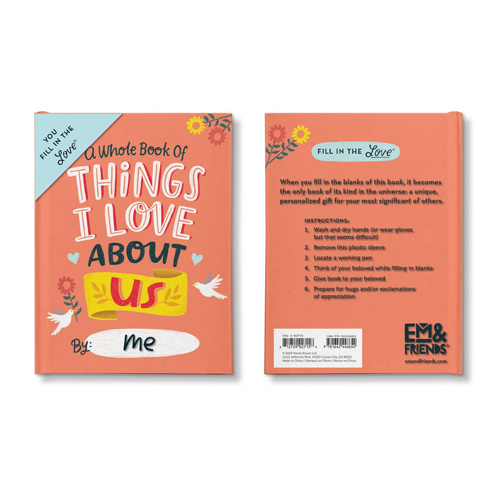 Things I Love About *US* Fill in the Love Journal