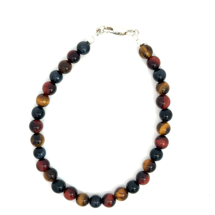 Tiger Eye Trio Gemstone Beaded Bracelet