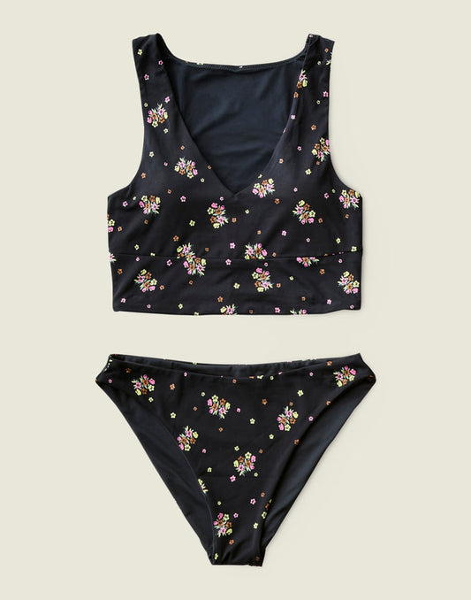 Tofino Top: Black Floret - FINAL SALE