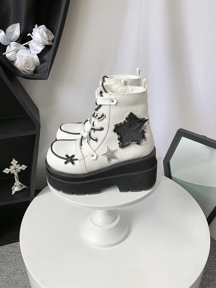 ♡ Transfer Student ♡ - Canvas Platform Bootie