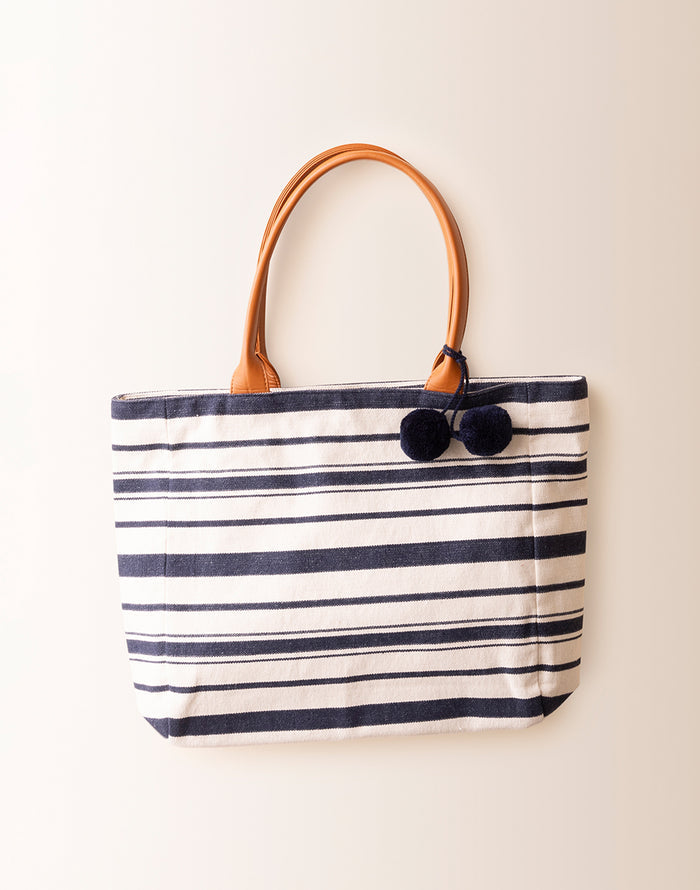 Treasure Tote: Navy Beach Stripe - FINAL SALE