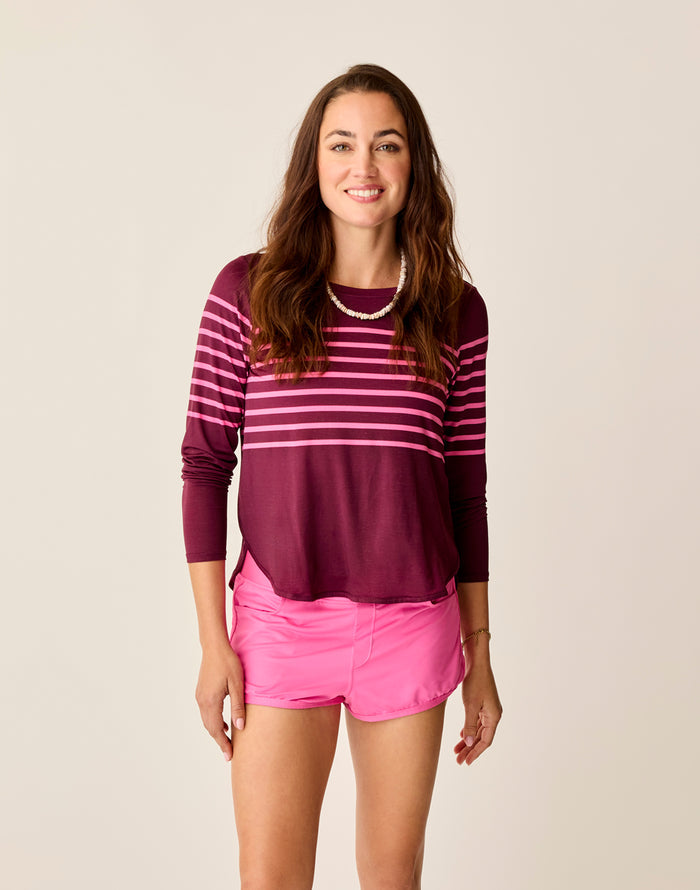 Trek Top: Hot Pink Stripe - FINAL SALE
