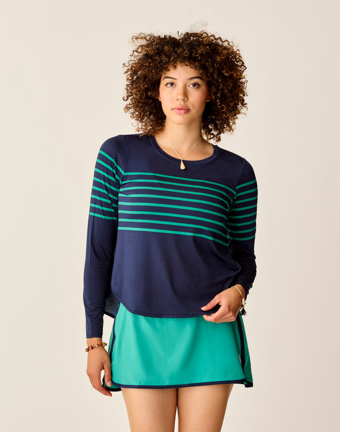 Trek Top: Jade Stripe - FINAL SALE