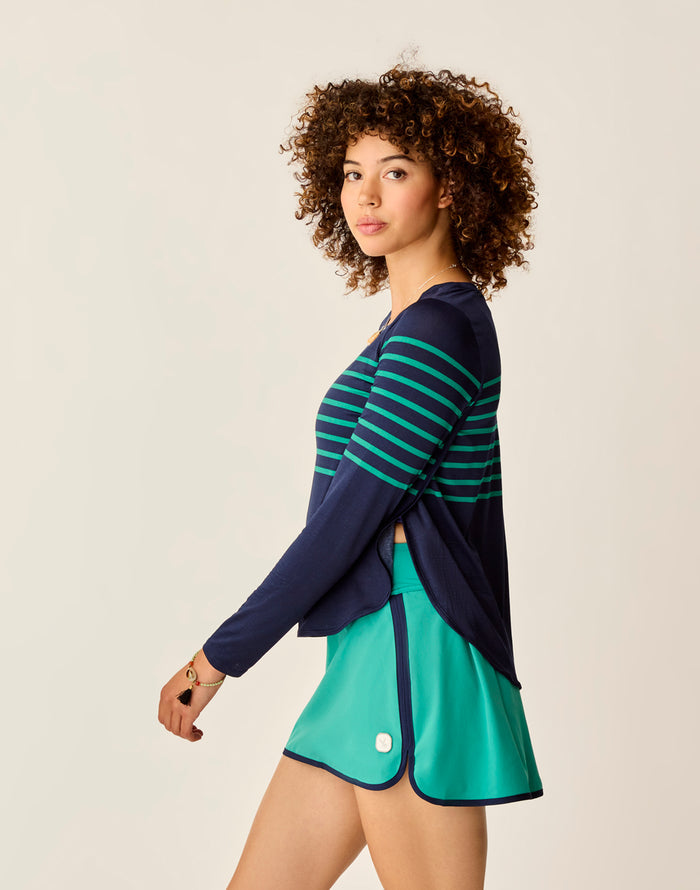 Trek Top: Jade Stripe - FINAL SALE