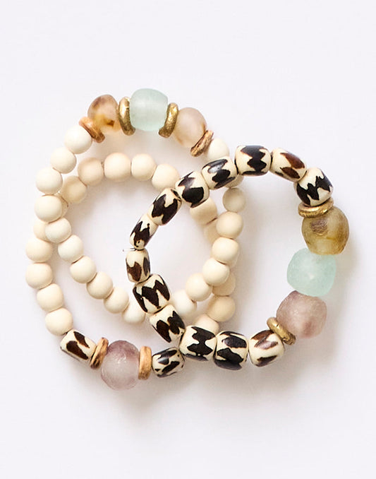 Trio Stack Bracelet Set: Multi