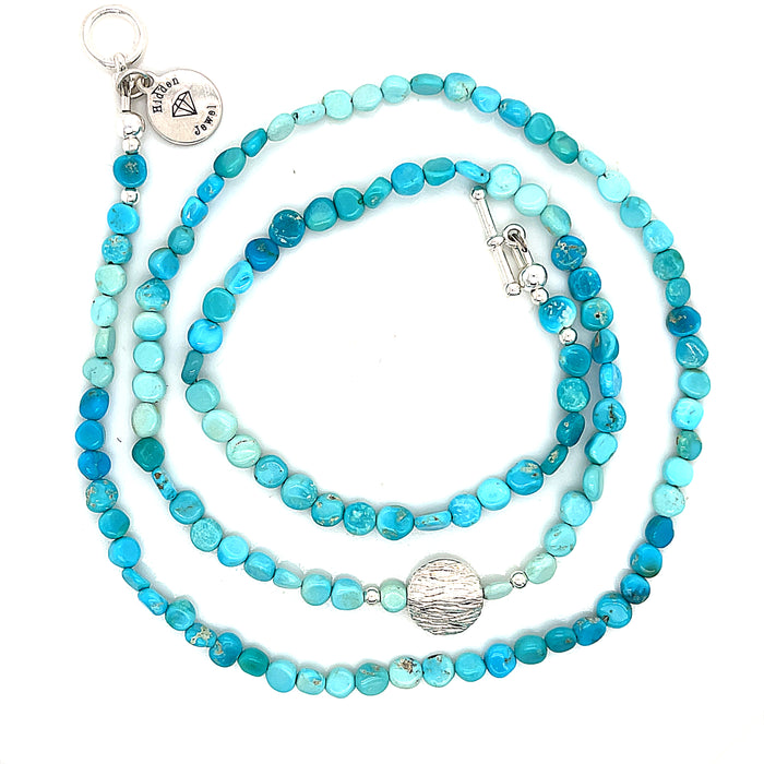 Turquoise gemstone beaded necklace, jewelry