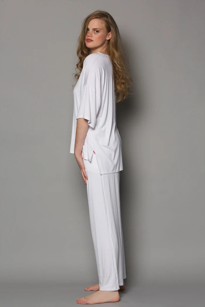 Unisex Bamboo Lounge Pants | White