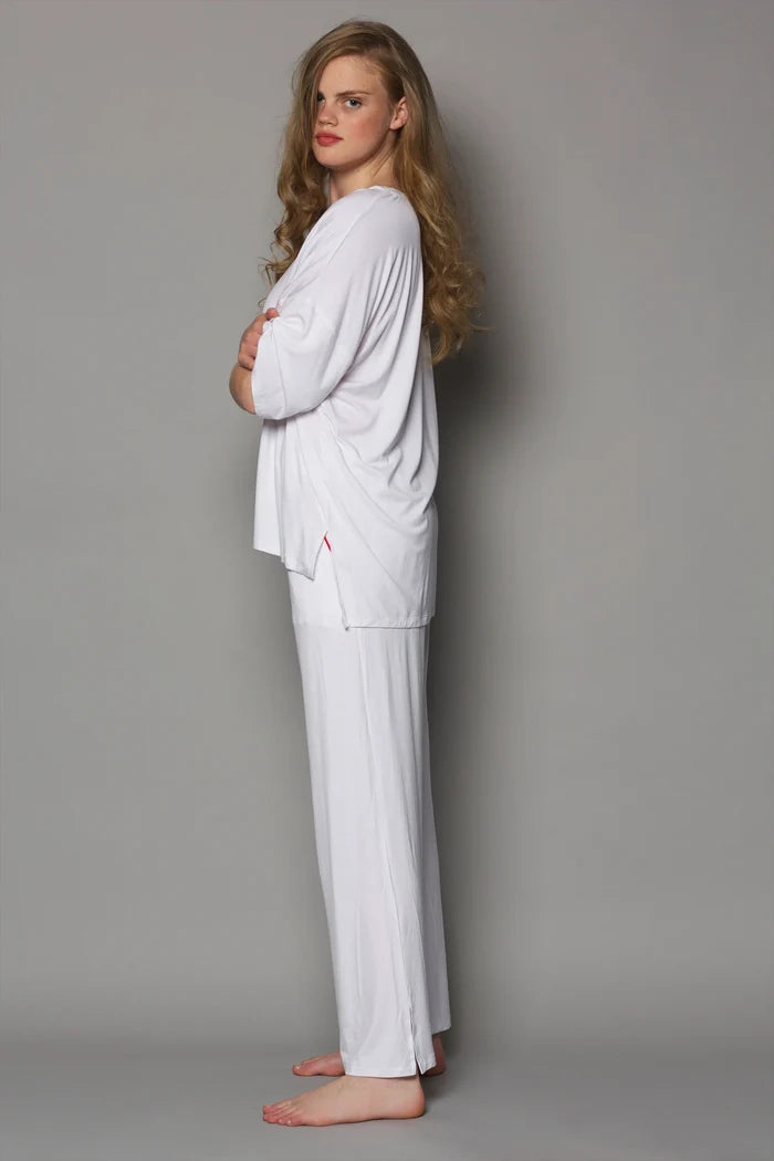Unisex Bamboo Lounge Pants | White