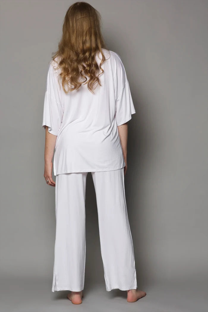 Unisex Bamboo Lounge Pants | White