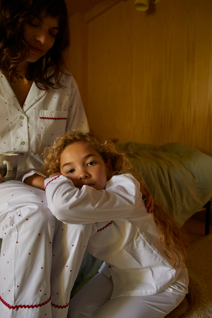 UP TO 5 YEARS KIDS  PYJAMA SET | WHITE COTTON RIC-RAC