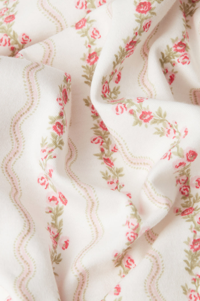 U.S.A SIZE - COT DUVET & PILLOW SET | FLORAL STRIPE