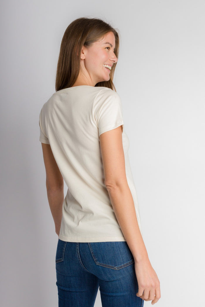 Vanessa Unbranded | Women's Anti-Stain Logo-less Deep V-neck T-Shirt