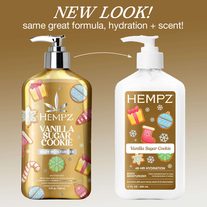 Hempz Vanilla Sugar Cookie Moisturizing Body Lotion, New Look